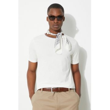 Paul Smith tricou din bumbac barbati, culoarea bej, neted, M1R-697PS-H00084 Paul Smith tricou din bumbac barbati, culoarea bej, neted, M1R-697PS-H00084
