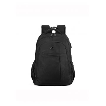 Rucsasc unisex cu buzunar pentru laptop - Negru