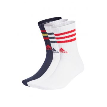 Set 3 perechi sosete  3s Cushioned Crew - alb