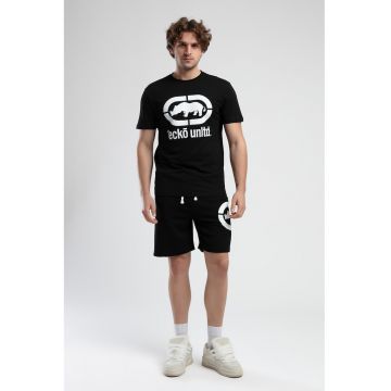 Tricou cu decolteu la baza gatului si imprimeu logo