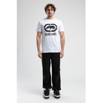 Tricou cu decolteu la baza gatului si imprimeu logo