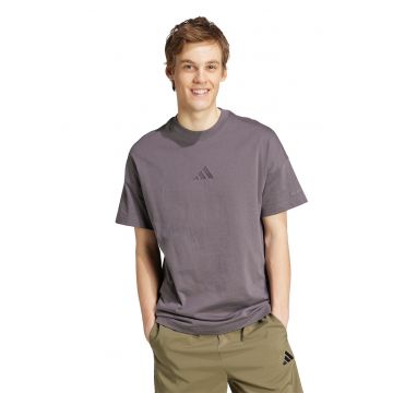 Tricou de bumbac cu decolteu la baza gatului
