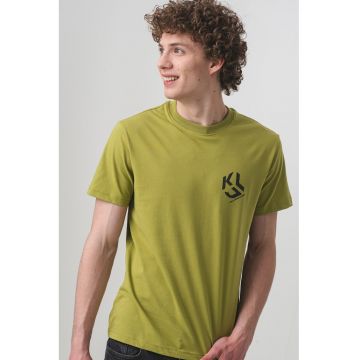 Tricou din amestec de bumbac organic cu logo pe piept
