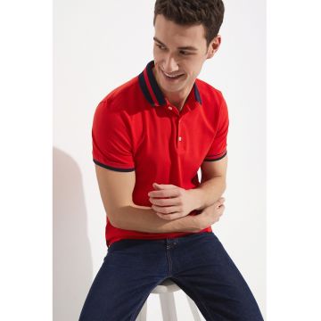 Tricou slim fit polo de bumbac pique