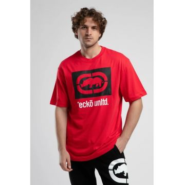 Tricou supradimensionat cu logo Ithaca - Rosu/Negru