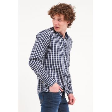 Camasa din bumbac cu model in carouri