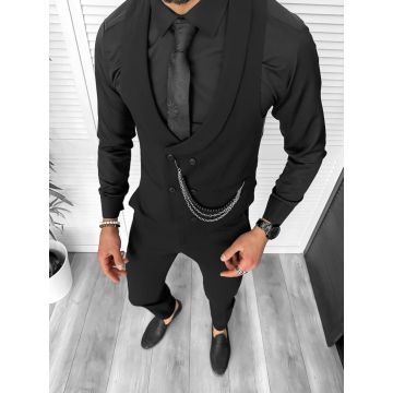 Compleu barbati negru   Vesta + Pantaloni 11844 32-2.1