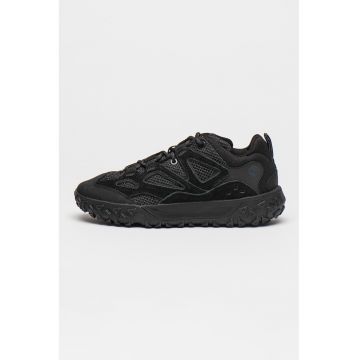 Pantofi sport din piele intoarsa cu insertii din plasa