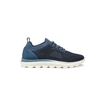 Pantofi sport din tricot cu segmente din piele ecologica
