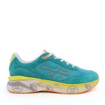 Sneakers bărbați Premiata Moerun turcoaz din piele întoarsă și textil 1699BP7302VTU