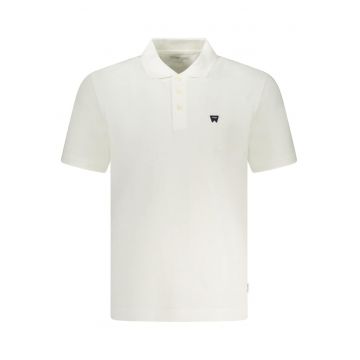 Tricou barbati - cu mini logo brodat - Regular fit - Alb