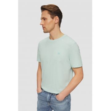 Tricou de bumbac cu decolteu la baza gatului