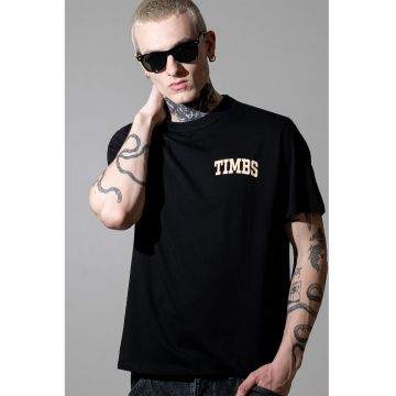 Tricou de bumbac cu decolteu la baza gatului