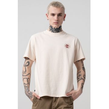 Tricou de bumbac cu decolteu la baza gatului