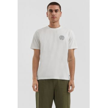 Tricou de bumbac cu decolteu la baza gatului