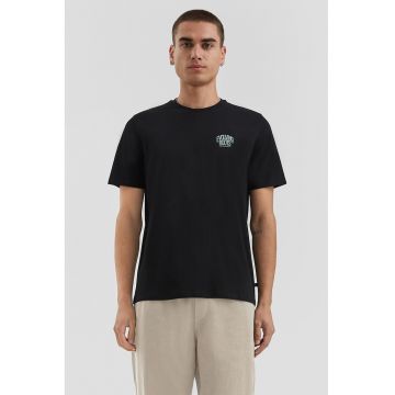 Tricou de bumbac cu decolteu la baza gatului
