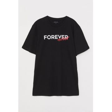 Tricou de bumbac cu imprimeu text