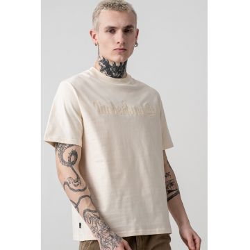 Tricou de bumbac cu logo brodat