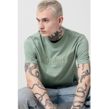 Tricou de bumbac cu logo brodat
