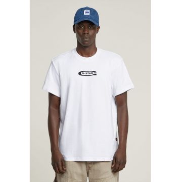 Tricou de bumbac organic cu logo - Negru/Alb optic