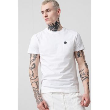 Tricou din bumbac cu buzunar aplicat pe piept Dun-Riv