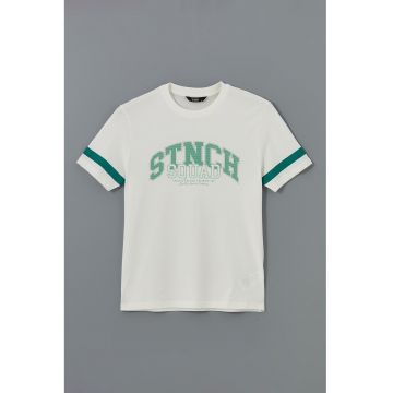 Tricou din bumbac cu imprimeu text