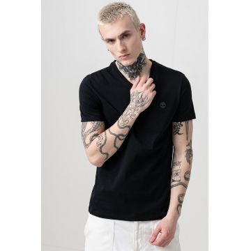 Tricou slim fit cu decolteu in V Dunstan River