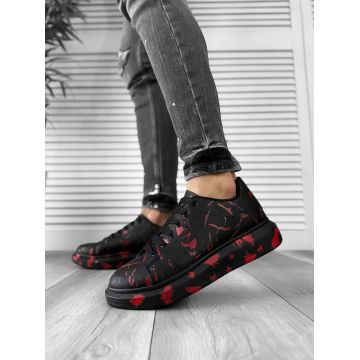 Adidasi barbati casual cu imprimeu rosu 5577 T2-4
