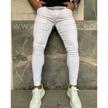 Blugi barbati conici albi cu mic defect DEF732  D3-5.1