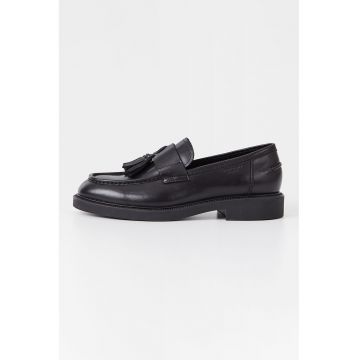 Pantofi loafer din piele cu canaf