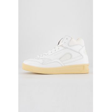 Pantofi sport inalti din piele cu insertii din material textil