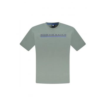 Tricou barbati - cu imprimeu cu logo - Regular fit -  Verde inchis -