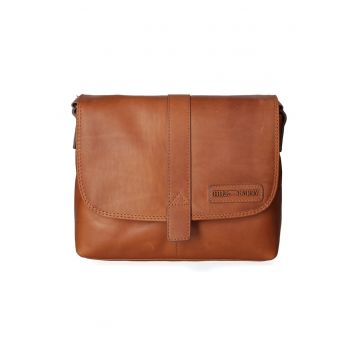 Geanta crossbody de piele cu clapa