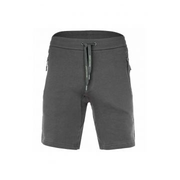 Pantalni scurti de bumbac cu sur in talie si buzunare cu fermoar