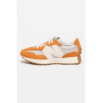 Pantofi sport low-cut cu garnituri din piele intoarsa 327