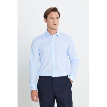 Camasa din bumbac cu maneci lungi - Albastru deschis