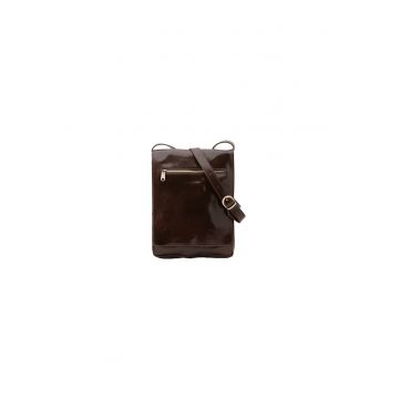 Geanta crossbody de piele cu clapa