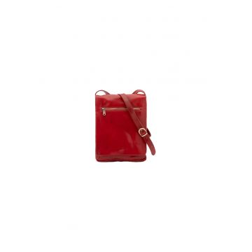 Geanta crossbody de piele cu clapa