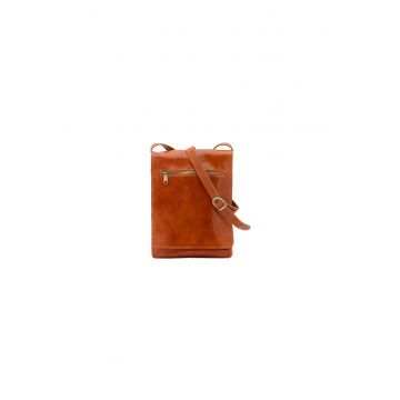 Geanta crossbody de piele cu clapa
