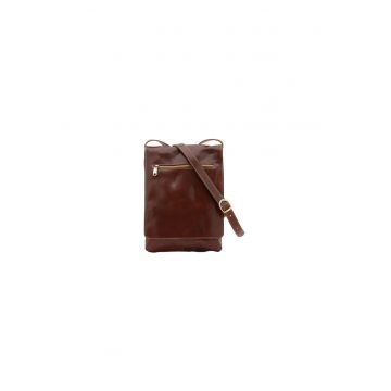 Geanta crossbody de piele cu clapa