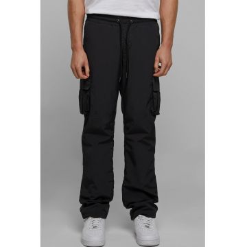 Pantaloni cargo cu snur de ajustare si croiala dreapta