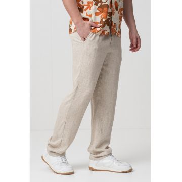 Pantaloni din amestec de in cu buzunare laterale