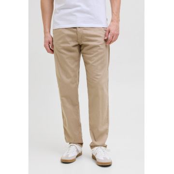 Pantaloni din amestec de in cu snur de ajustare