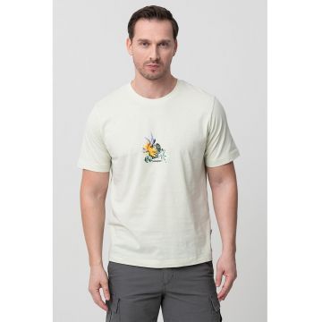 Tricou cu decolteu la baza gatului si imprimeu grafic Varenna