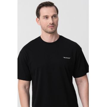 Tricou cu decolteu la baza gatului si imprimeu Rinkle
