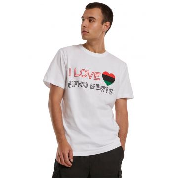 Tricou cu decolteu la baza gatului si imprimeu text