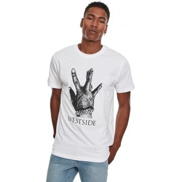 Tricou cu decolteu la baza gatului si model grafic