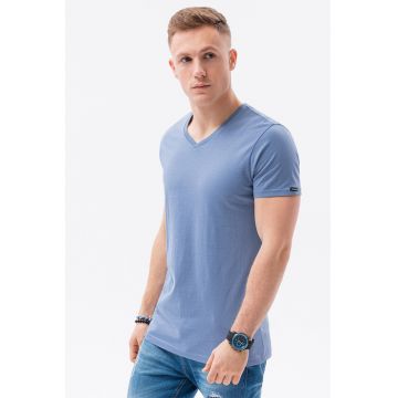 Tricou de bumbac cu decolteu in V