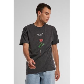 Tricou de bumbac cu decolteu la baza gatului