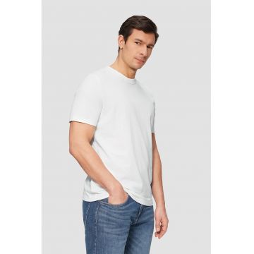 Tricou de bumbac cu decolteu la baza gatului